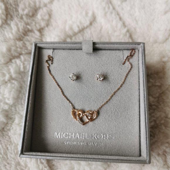Michael Kors 14K Rose Gold-Plated Sterling Silver Heart Trio Set - Picture 3 of 7